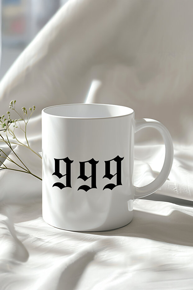 كوب سيراميك أبيض بتصميم 999 من أندرويد 330ml مطبوع من أندرويد