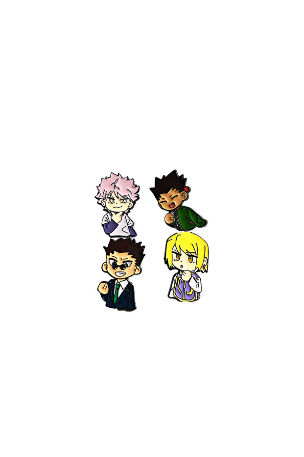 4pcs Hunter Pins Set 4pcs Anime Hunter X Hunter Enamel Pins Set GON Killua Brooches Metal Badges Jac