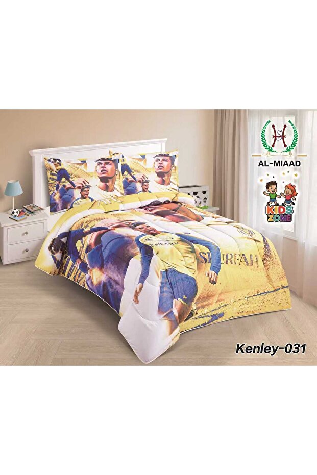مفرش سرير اطفال رسومات مايكروفايبر محشوة - طقم 4 قطع 170*220