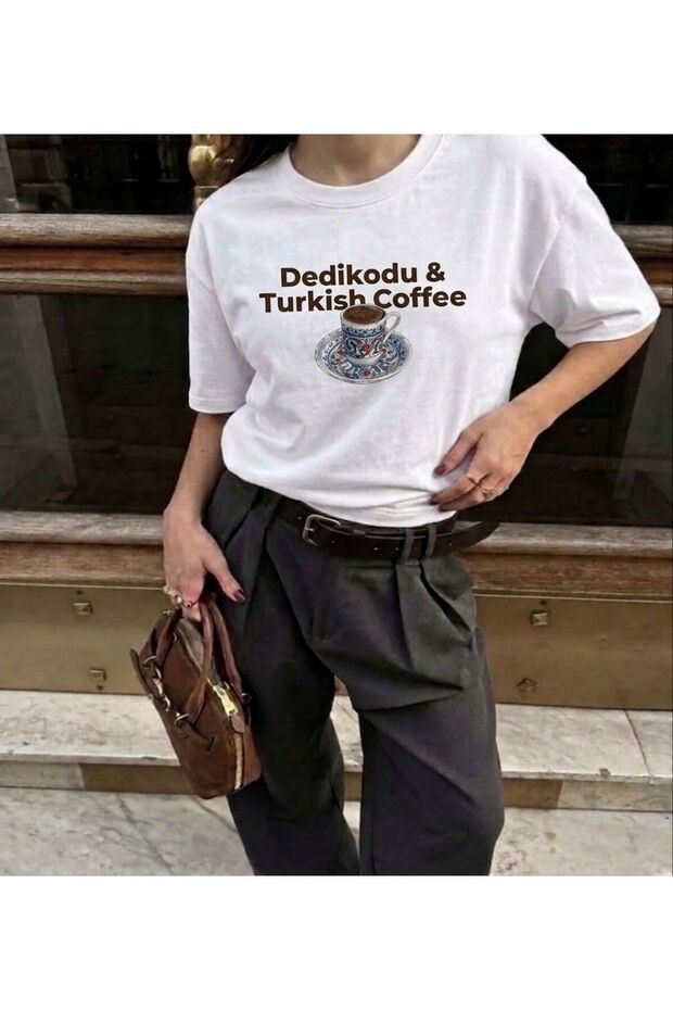Women's Dedi̇kodu&Turki̇sh Coffee Crewneck T-Shirt