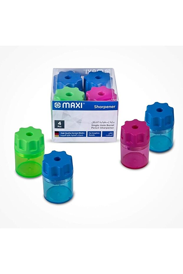 Sharpener Colour Barrel Single Hole 4 Pc Box
