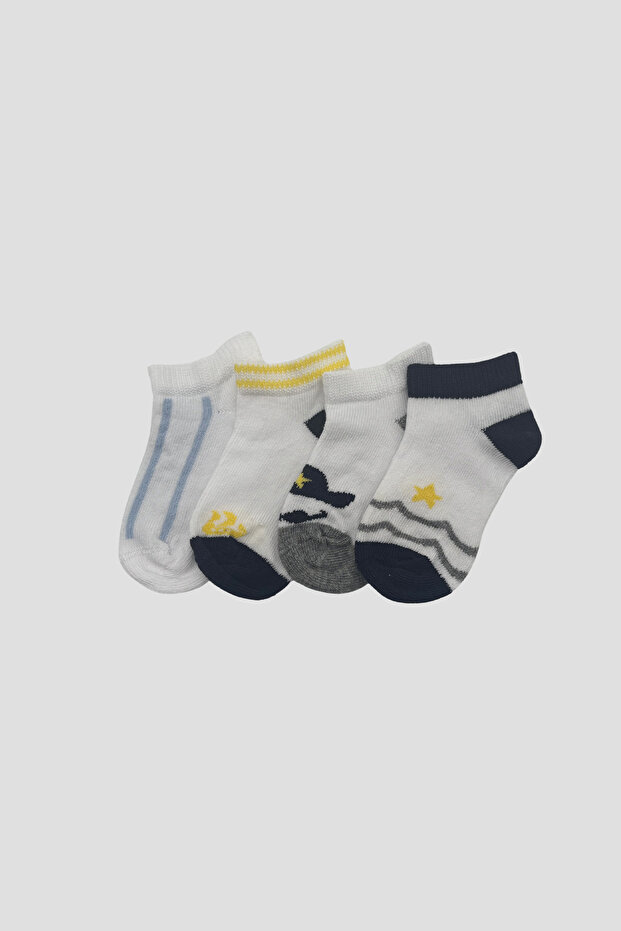 Baby Boy and Child Mixed Patterned Premium Cotton Booties Socks Set