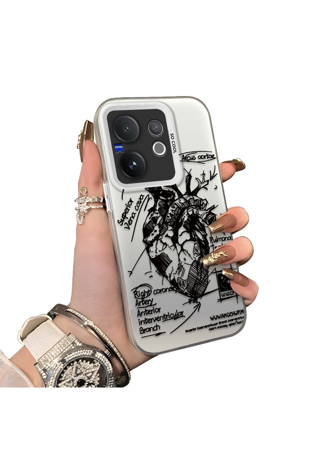 Vivo V60 Compatible Hard Acrylic Back Silicone Edge Lens Protection Case