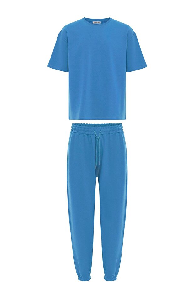 Elasticated leg basic oversize tracksuit set