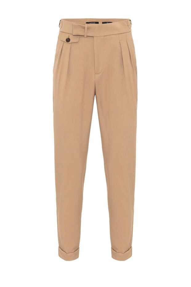 High Waist Pleated Men's Trousers