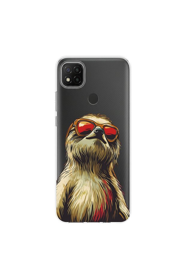 حافظة شفافة متوافقة مع Redmi 9c بتصميم Cool Animal 10
