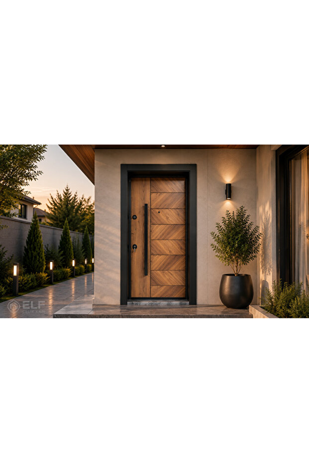 Laminox Çelik Kapı – Modern Ahşap Desenli Model 03