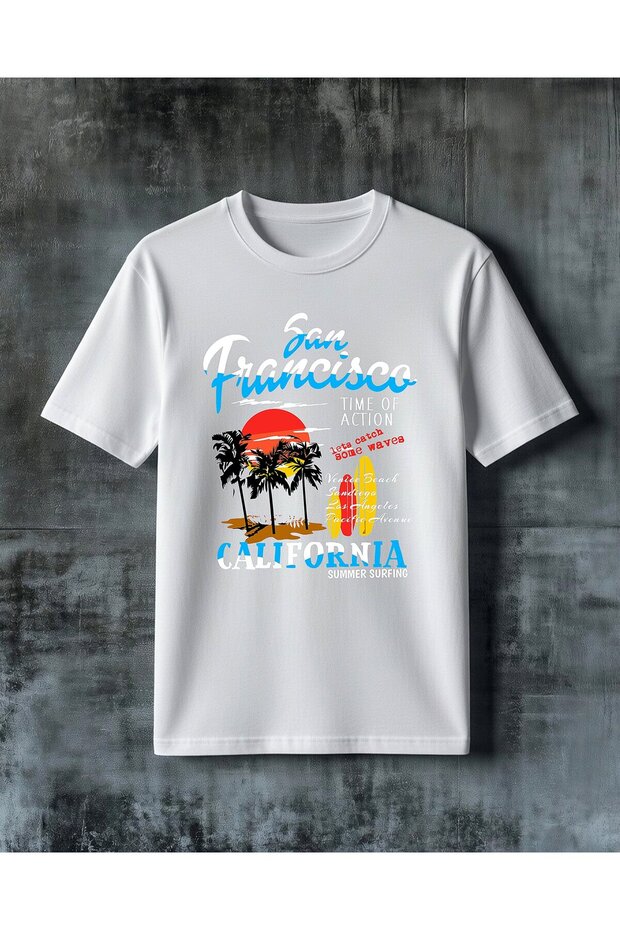 Own Tsunami Surfing Beach Printed Oversize T-Shirt