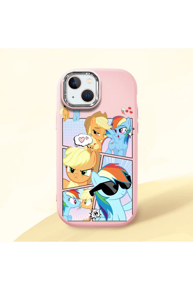 Pink Silicone Case with Shock-Absorbing Camera Protections Compatible with iPhone 15 Plus/14 Plus