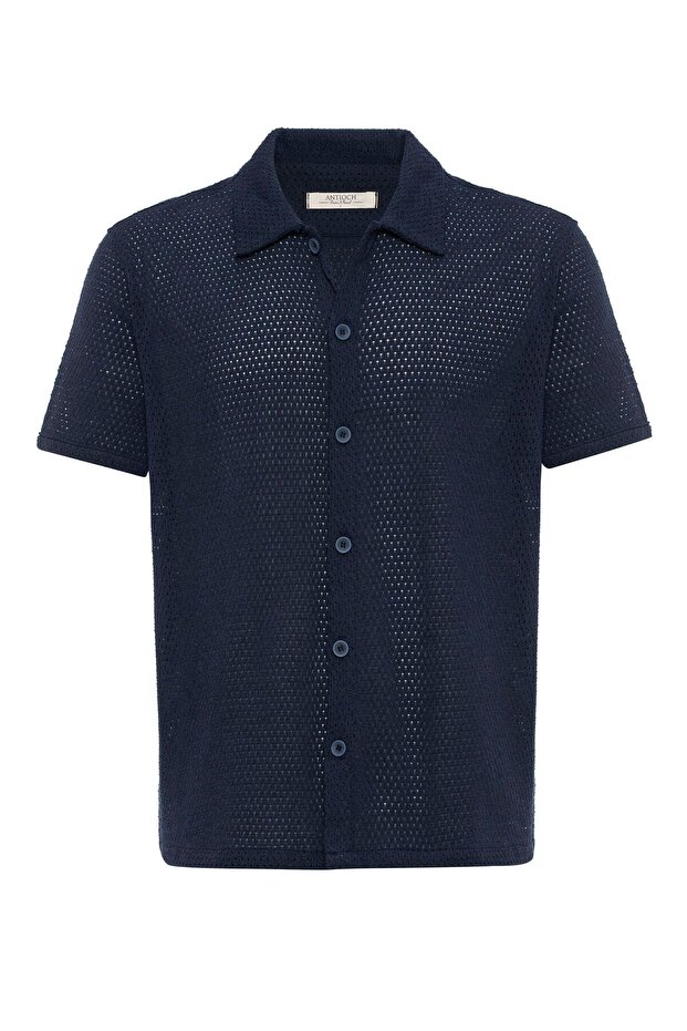 Textured short sleeve men's shirt