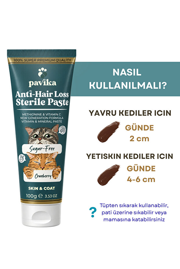 Tüy Dökülmesi Engelleyici, Tüy Yumağı Ve Kusma Önleyici Multivitamin Kısır Kedi Maltı 100 gr - 6