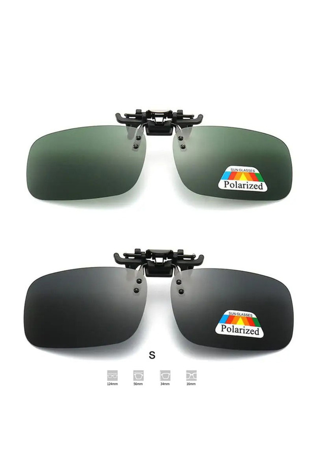 Set--3 S 4 Color Grey Lenses Polarized Sunglasses Clip On Flip Up UV 380 Driving Fishing Night Visi