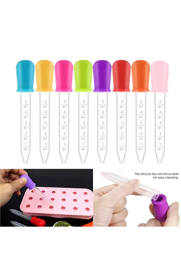 random color 10pcs 6pcs 5 ml Droppers Plastic Silicone Baby Pipettes Devices Infant Droppers Feeders
