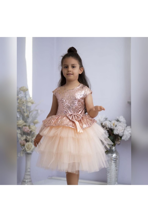 Sequined Girls Evening Dress