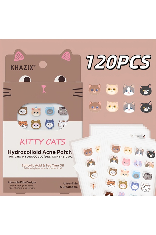 erduoMM 120PCS 120PCS Cartoon Cat Pimple Patch | Covering up acne marks | Conceals imperfections | F