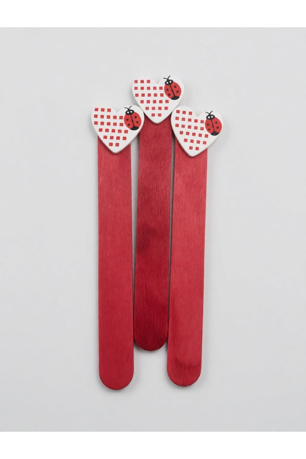 Ladybug Heart Wooden Bookmark 10 Pieces