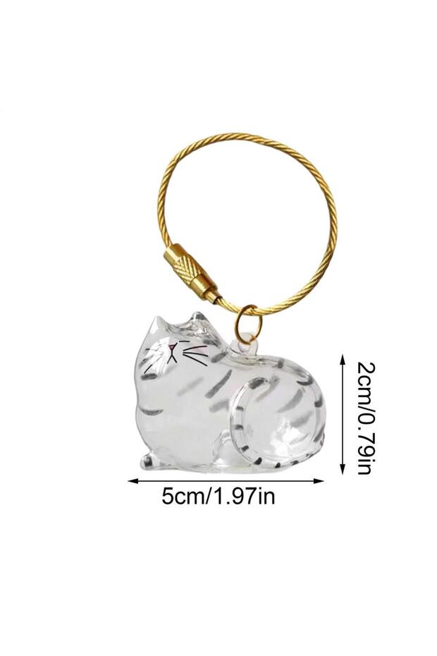 02 Cat Hair Storage Capsule Keychain Collecting Pet Hairs Memorial Accessories Simple Designed Cat-S