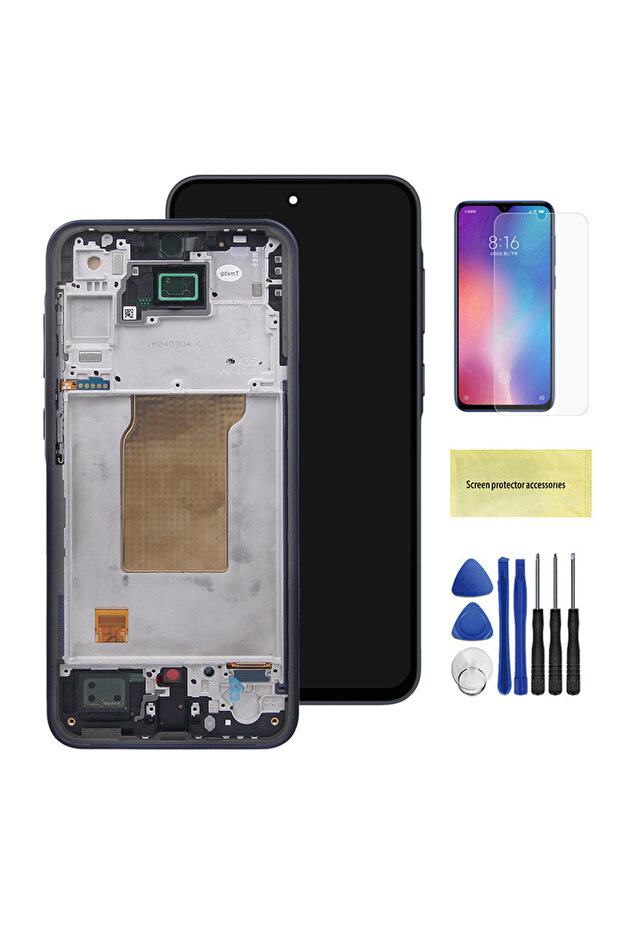 شاشة AMOLED سوداء مع إطار لهاتف A35 5G، شاشة LCD تعمل باللمس مع محول رقمي لـ A356 A356B A356E A356U L