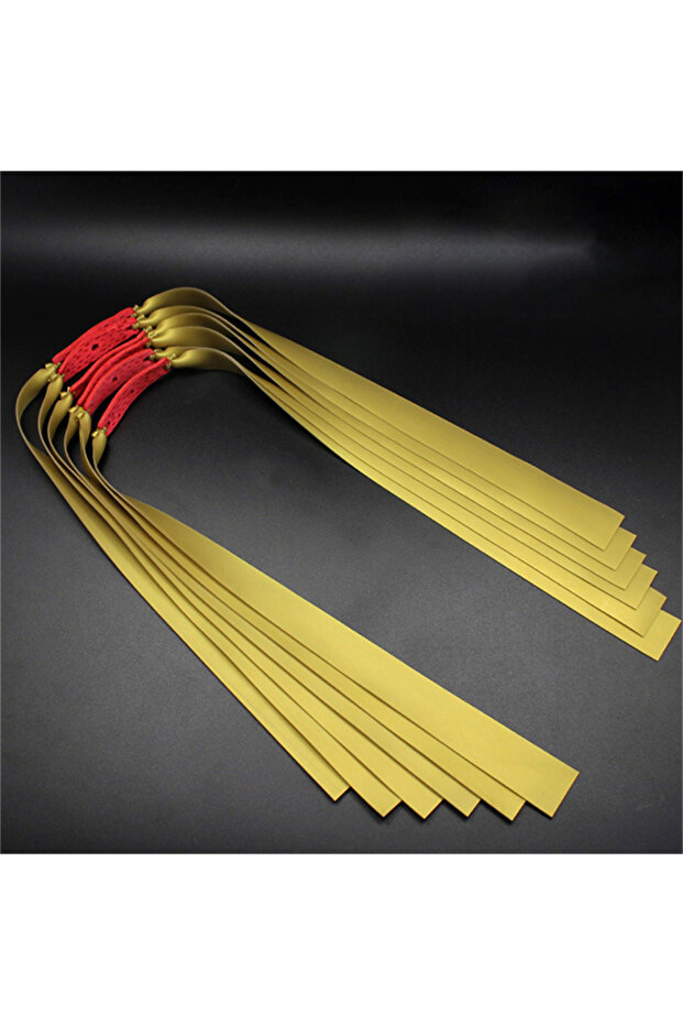 gold 10Pcs Slingshot Wide Flat Band Hunting Adjustable Folding Sling Strap Slingshots Leather S...
