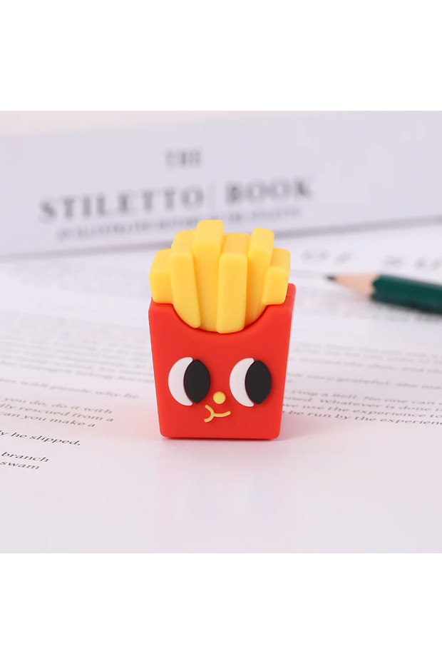 French fries Creative Shape Pencil Sharpener Mini Funny Expression Pencil Cutting Machine School Gif