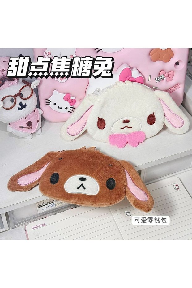 2PCS Kawaii Japanese Sugarbunnies Mascot Mini Coin Purse Cute Zipper Storage Bag Girls Lipstick Bag
