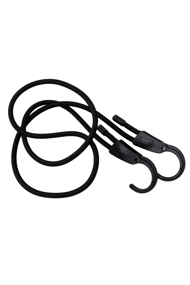 Black 150cm 1.5M Strong Elastic Strap Adjustable Tension Belt Car Clothesline Hook Cargo Luggage Las