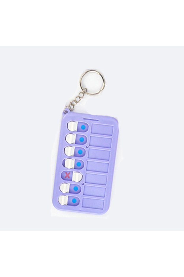 Purple Kids Self-Discipline Checklist Memo Board Portable Keychain Visual Habit Tracker for Children
