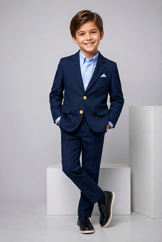 Boys' Italian Classic 100% Cotton 3-Piece Suit