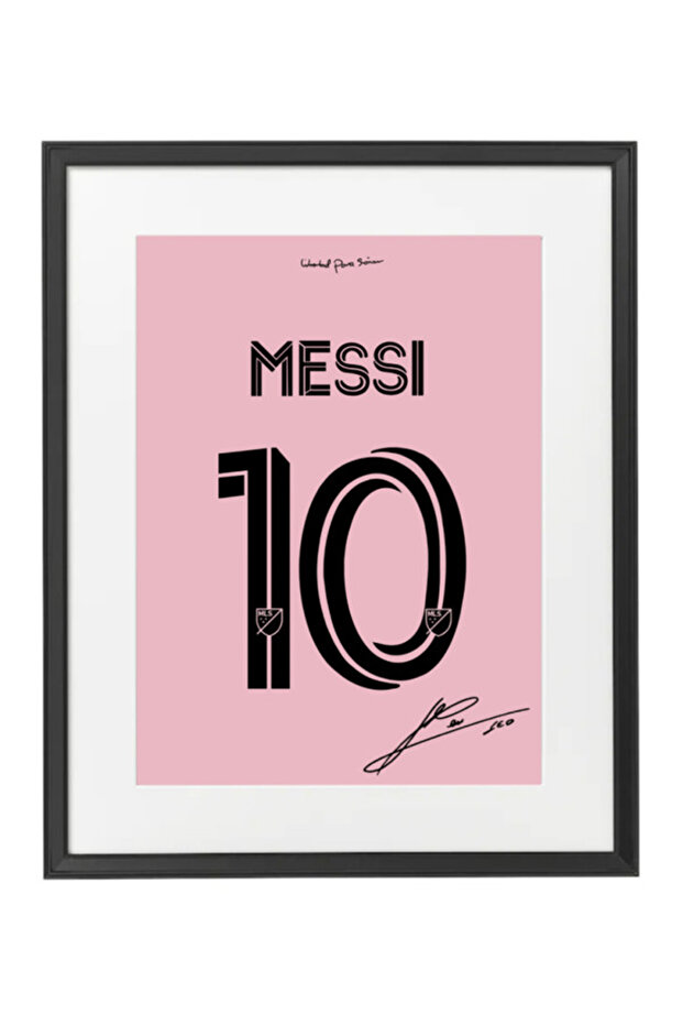 Messi Inter Miami CF Autographed Poster with Frame 50x40cm