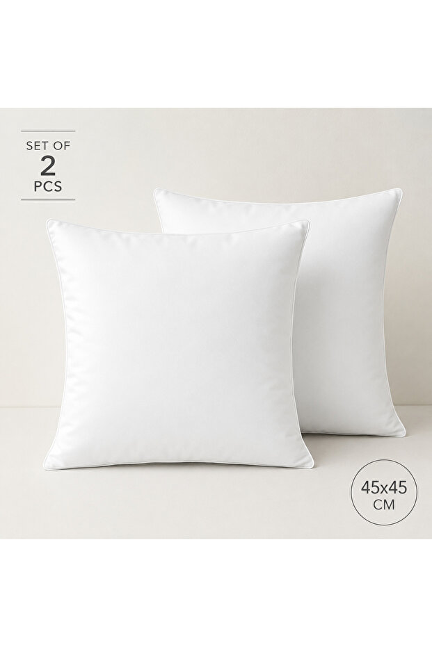 Essential Set of 2 Cushions filer 45×45 White