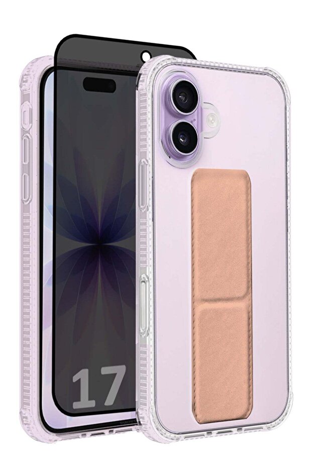 2 Packs Finger Grip Clear Case Cover for iPhone 17 - Kickstand Car Magnetic Holder