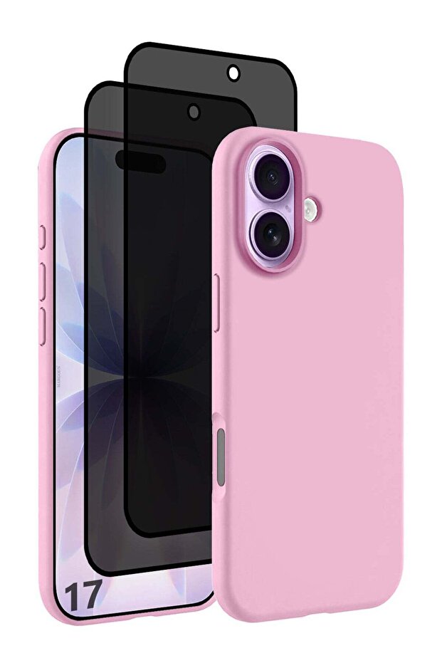 3 Packs Silicone Protective Phone Case for iPhone 17 - Soft Anti-Scratch Microfiber Lining Ultra Slim Drop Protection Phone Cover with Two Privacy Screen Protectors