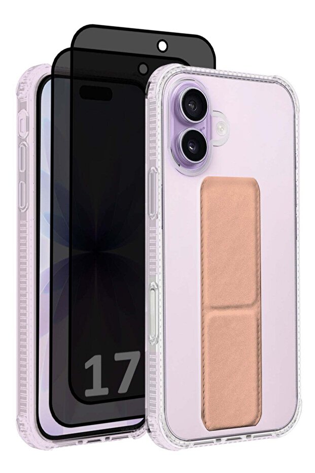 3 Packs Finger Grip Clear Case Cover for iPhone 17- Kickstand Car Magnetic Holder Multi-function Protective
