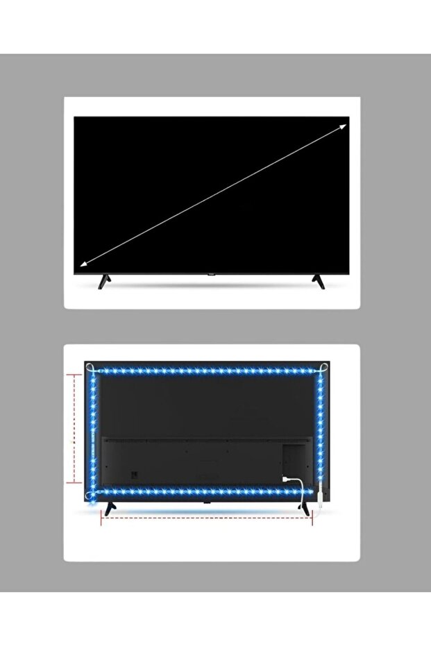 شريط إضاءة خلفية لتلفزيون LED مع جهاز تحكم عن بعد