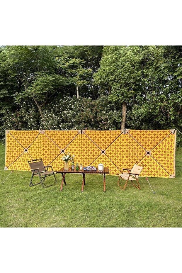 Folding Camping Windbreaker, Pop Up Desert Wind Screen Wall, Foldable Windshield for Outdoor Picnics and BBQs, 3 Sizes, 145CM Height (5.6×1.45m)