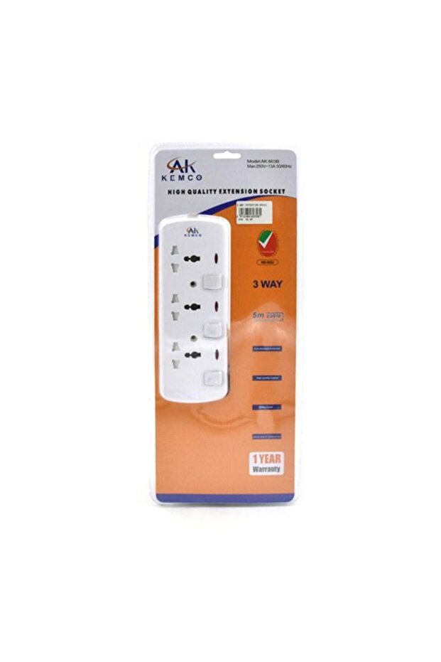 3-Way Extension Socket 5m