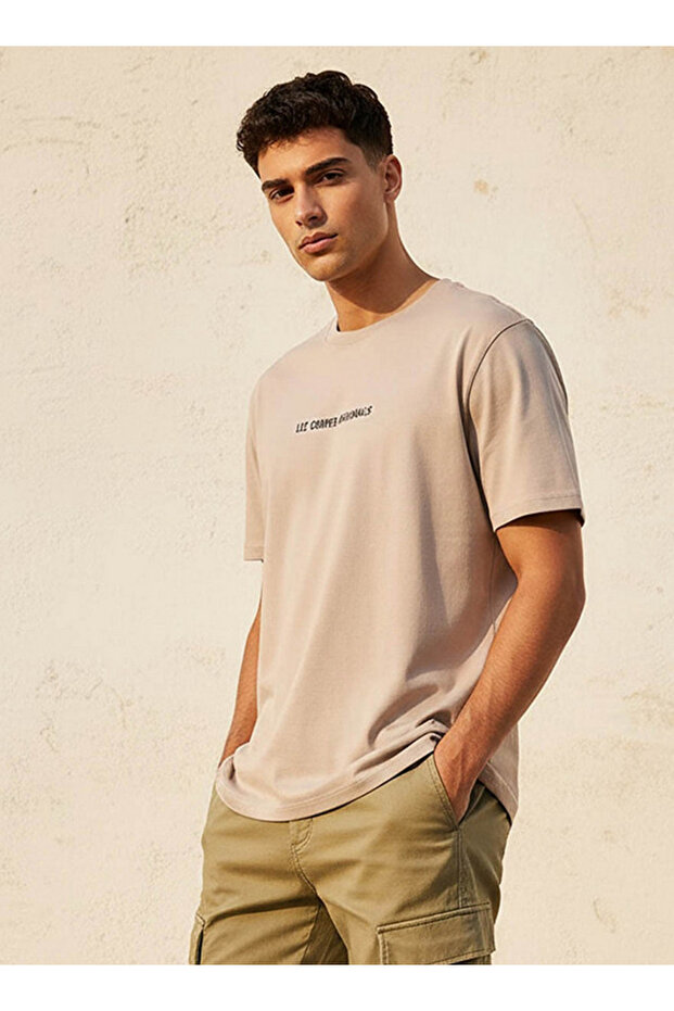 Men Regular Fit Crew Neck Short Sleeve Logo Print T-shirt