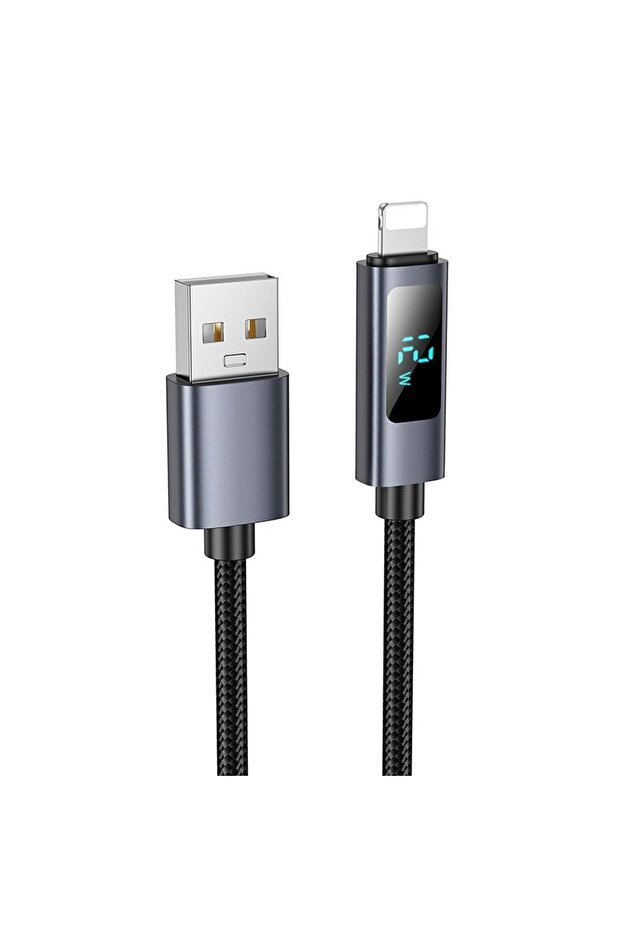 Cablu USB Hoco USB-A - Lightning 1 m Negru - 1