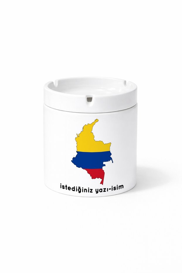 Flag Colombia Flag Colombia Illustration Country Printed Ashtray Ashtray Gift