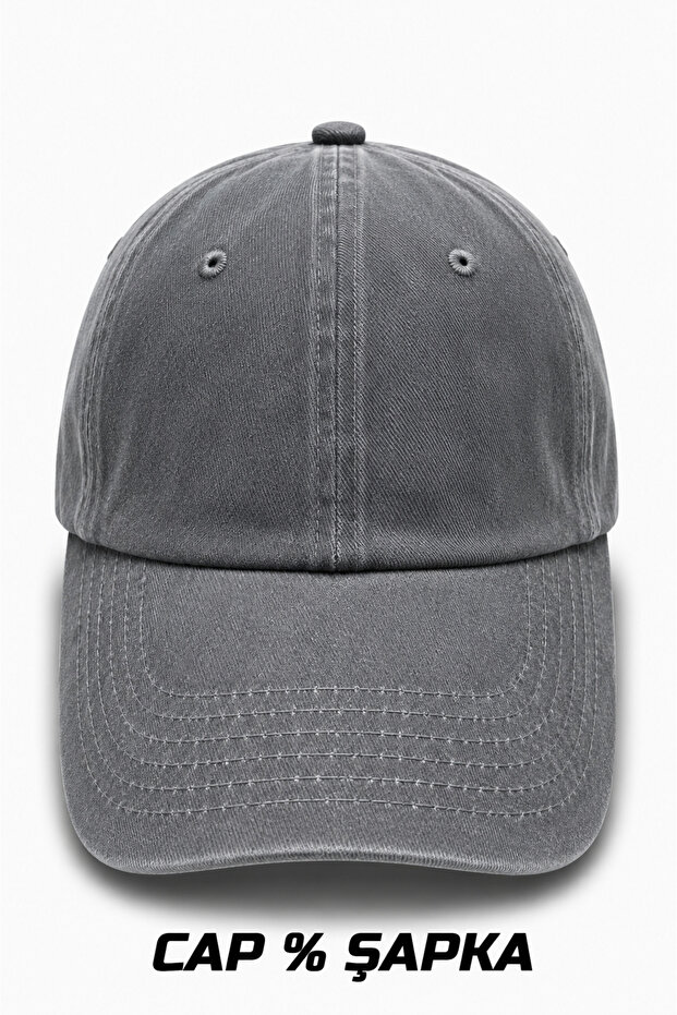 Unisex Gray Vintage 100% Cotton Baseball Cap