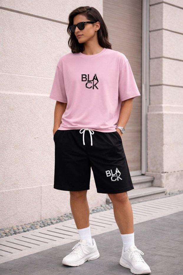 Unisex Women's Men's Oversize Printed Shorts Set – Comfortable Fit Casual & Sports Combination