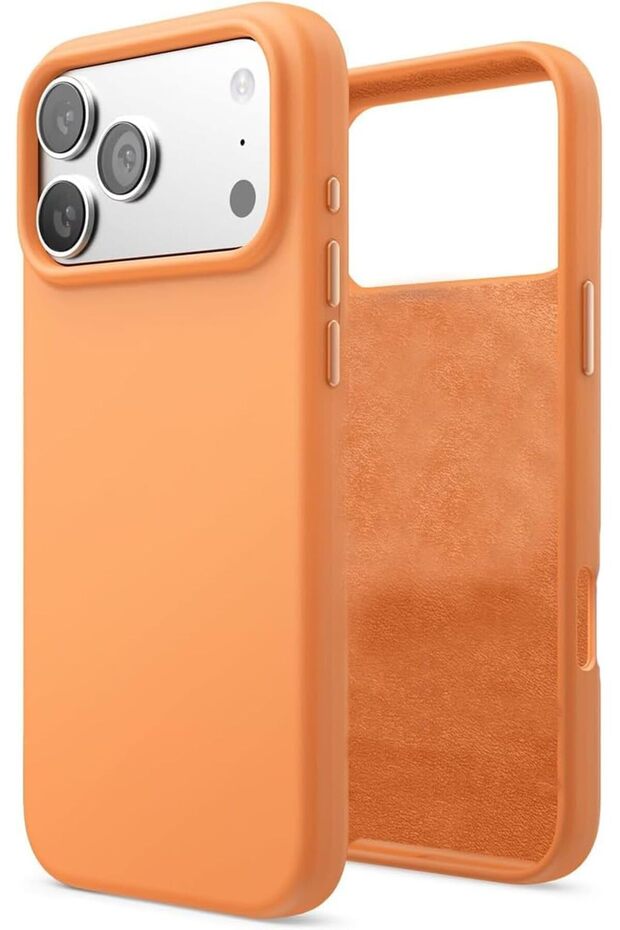 iPhone 17 Pro Max Compatible Silicone Case Stain-Resistant Suede Interior Wipeable Cover
