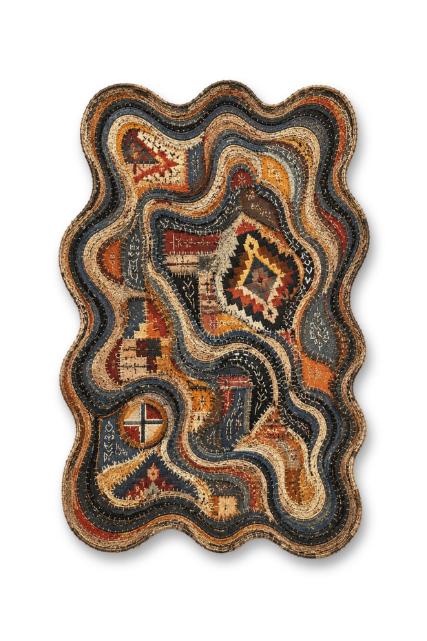 Sdt Shape Theme Patterned Modern Woven Base Decorative Carpet Sdt1636