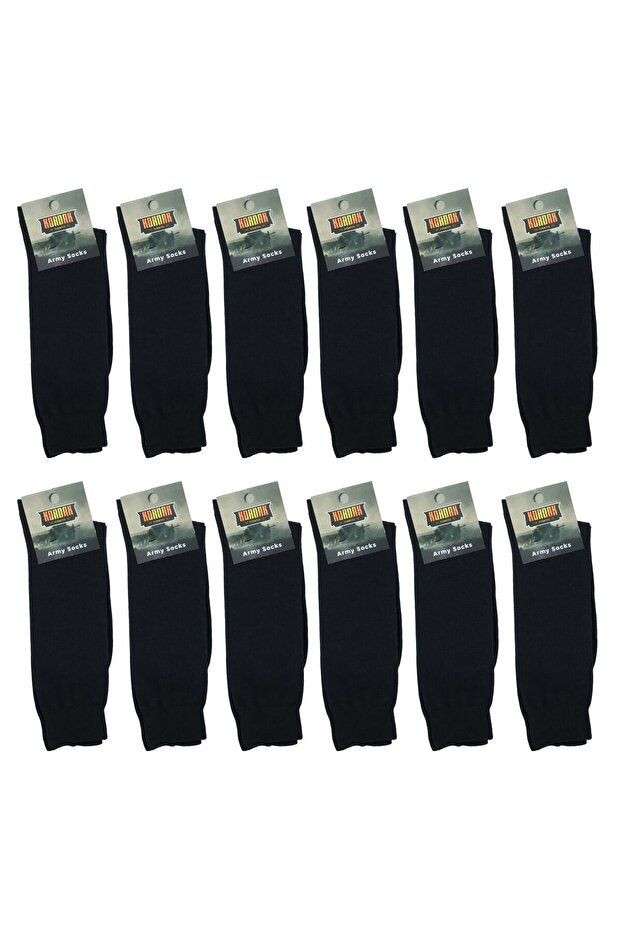 12 Pack Black Long Military Socks - Black Socks That Meet Standards