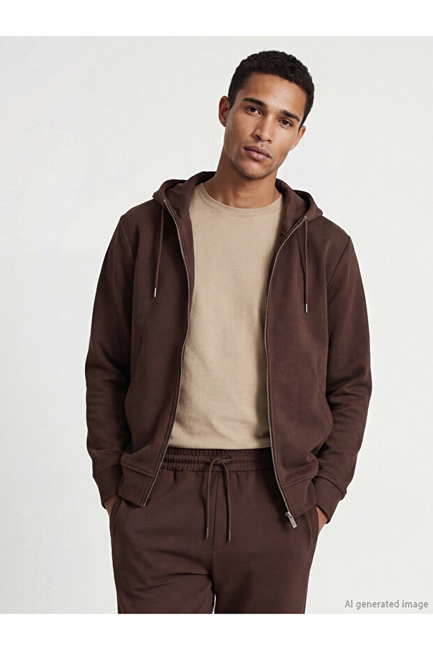 Trendlucky Men's Zipper Hoodie with a Difference in Color