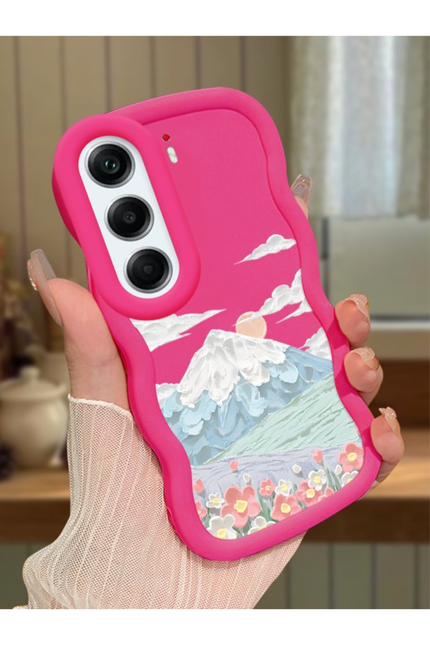 Tecno Camon 40 Pro 5g Compatible Case Camera Protector Red Silicone Couple Phone Case Landscape Pattern