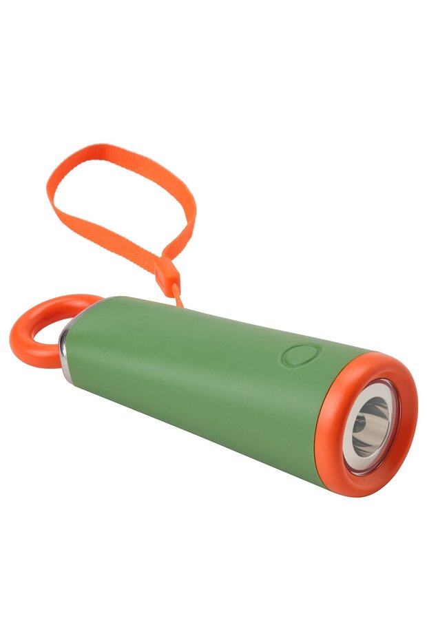 MAJBAGGE Hand-powered LED torch, green/orange