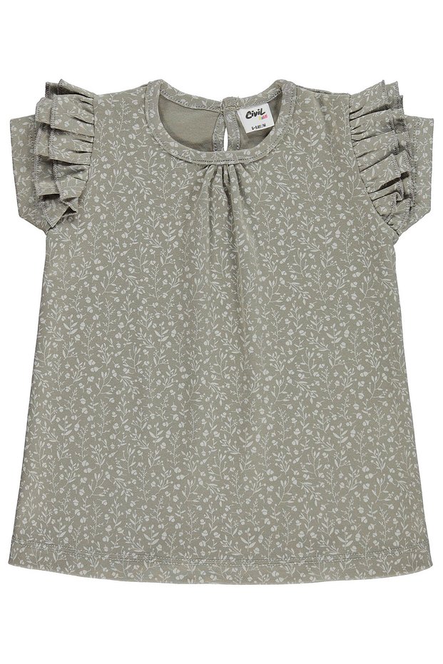 Floral Print 6-18 Months Dress - Beige