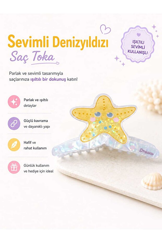 Trendy Hair Clip with Holographic Shiny Design