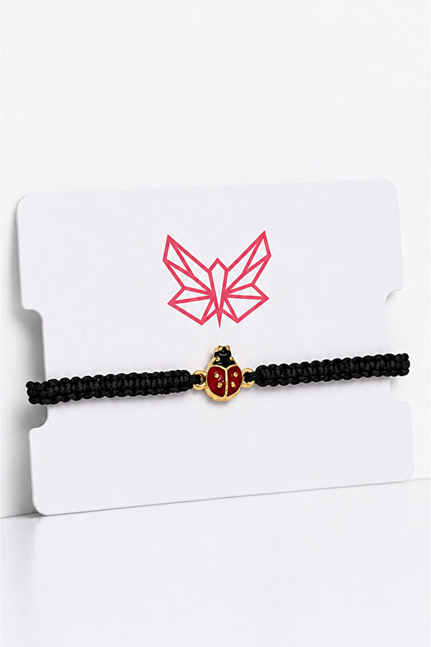 Red Ladybug Figured String Bracelet Adjustable Women's Bracelet